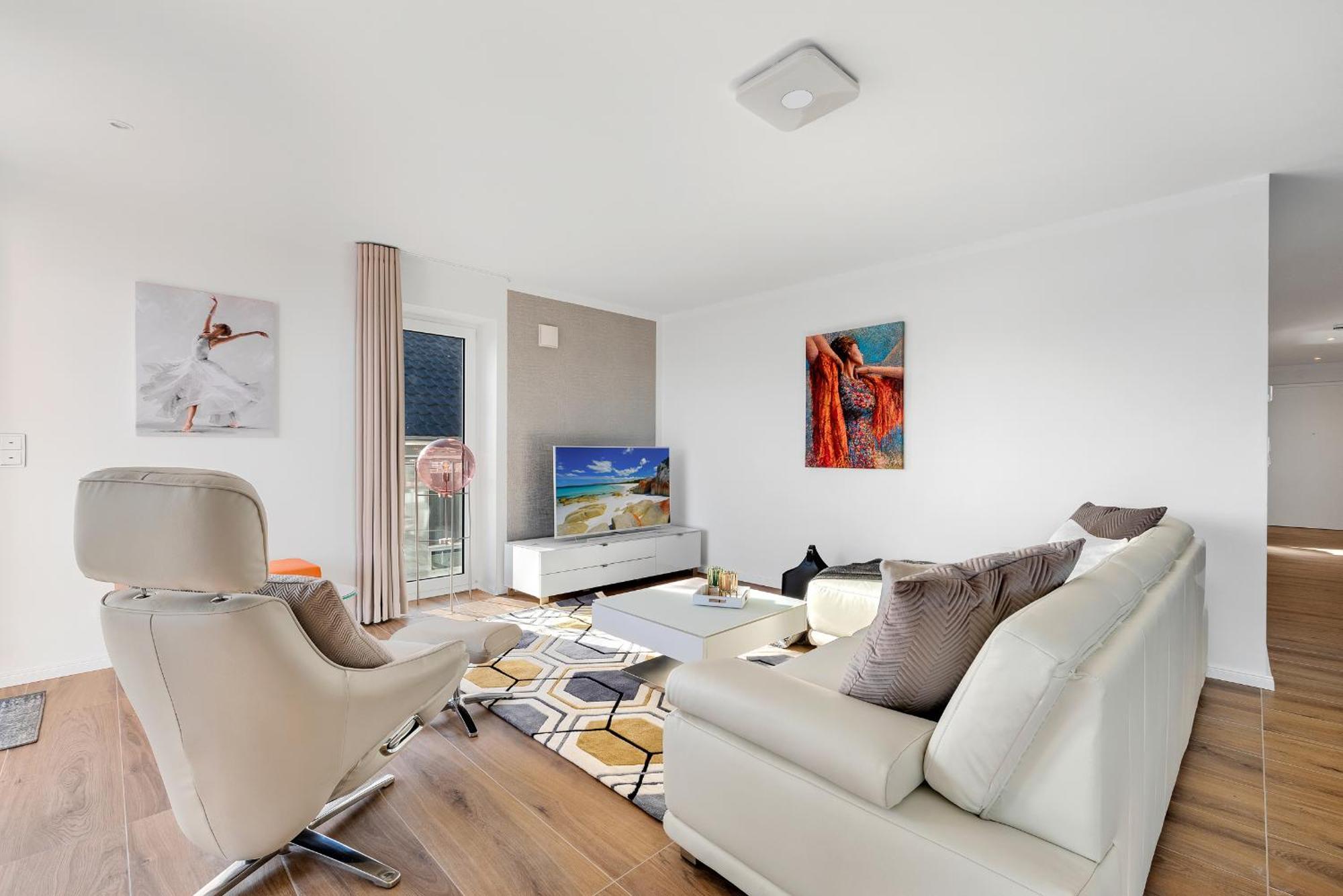 Horizont- direkt am Wasser, Hafenblick, Fahrstuhl, Sauna, ueberdachter Balkon Olpenitz Exterior foto